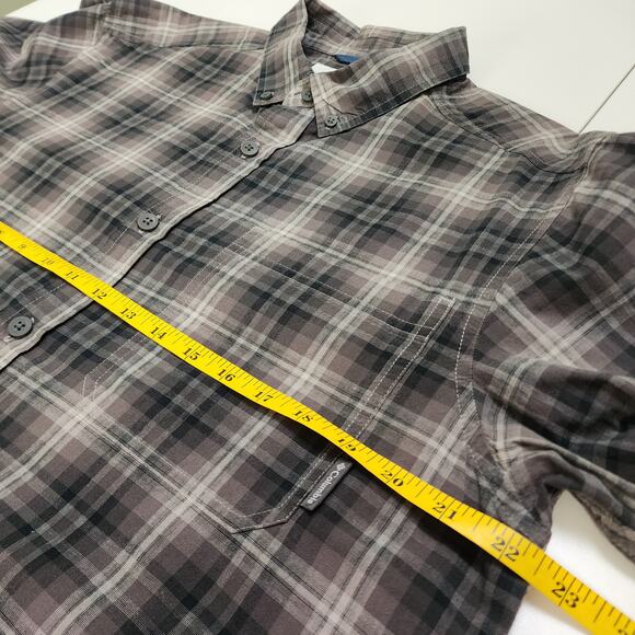 Columbia Mens Out and Back Long Sleeve Shirt Size Medium Black Backland Tartan - Picture 9 of 10